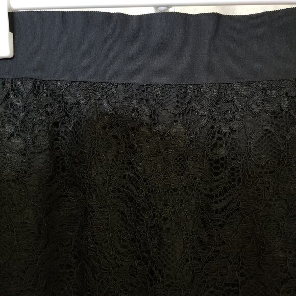 Anne Klein Lace Overlay Pencil Skirt Black 6 - Picture 3 of 8